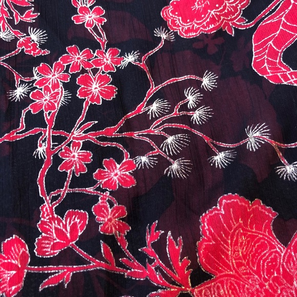 Roz & Ali Petite XS Sheer Blouse with Metallic Accents - Picture 15 of 16